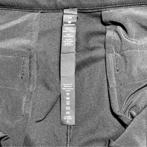 Lululemon Men's Slim Commission Pants Black size 34 Athleisure Golf Outdoor - Picture 10 of 11